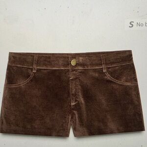Zara Brown Velvet Women Shorts size small NWT